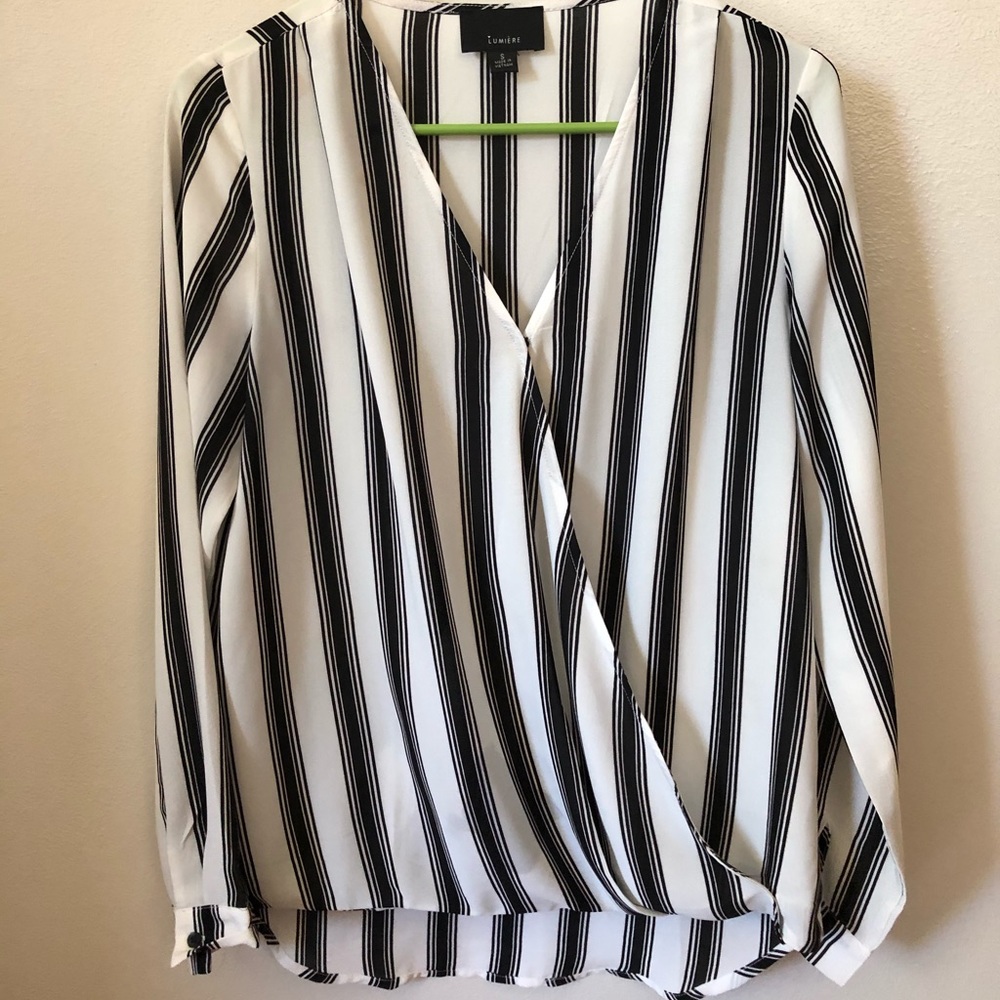White & Black Blouse
